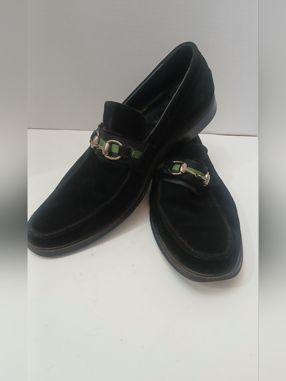 Joseph Abboud Black Suede Loafers with Silver Bita Size 11 5